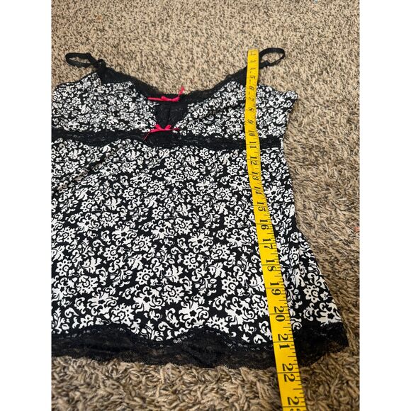 Y2k Marilyn Monroe Black Babydoll Tank Top Sz M Coquette Lace Trim Romantic - Picture 8 of 8